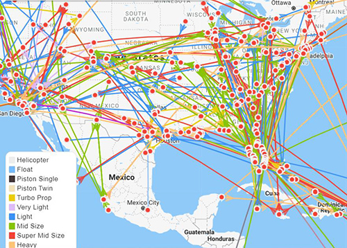 Private jet interior